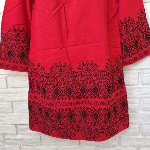EL GRECO Red Embroidered Dress Size 1 NWOT - Picture 6 of 11